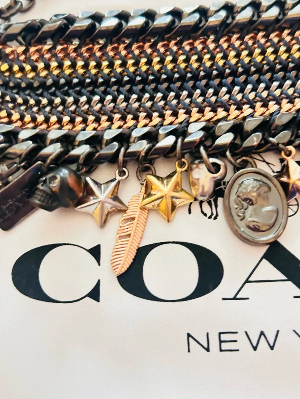 EXTREMELY RARE Coach Y2K Tribal Charm Bracelet - Picture 5 of 14